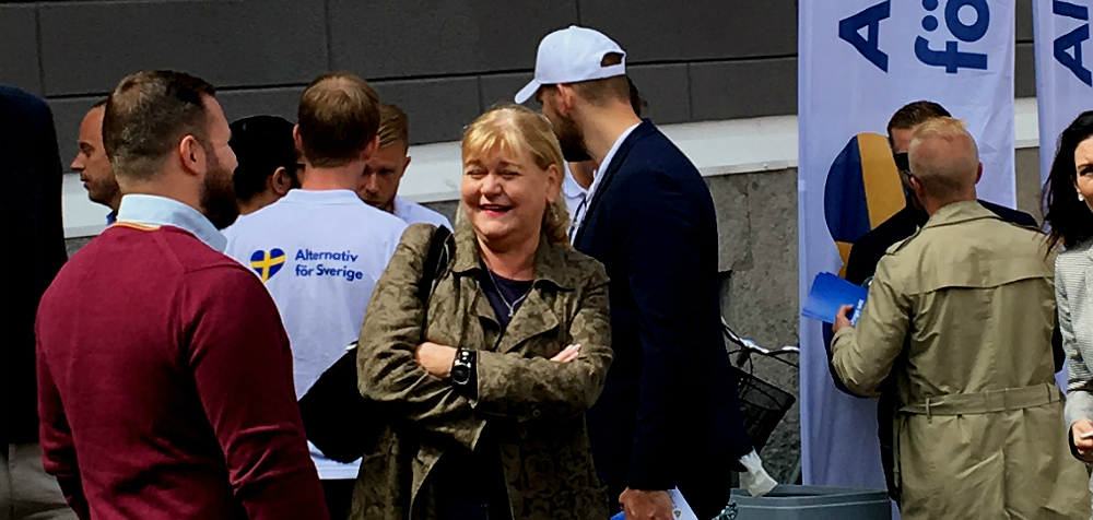Ingrid Carlqvist, vice ordförande i det fria Sverige, besökte under måndagen Alternativ för Sveriges torgmöte i Almedalen. 