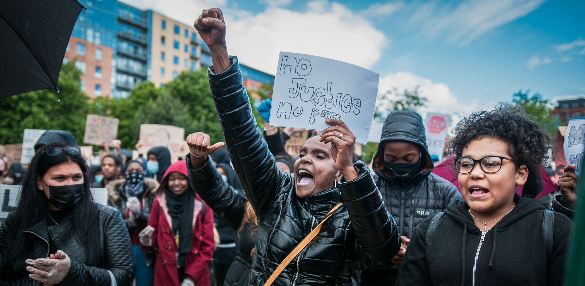 Black lives matter-demonstration i Sheffield, England 2020