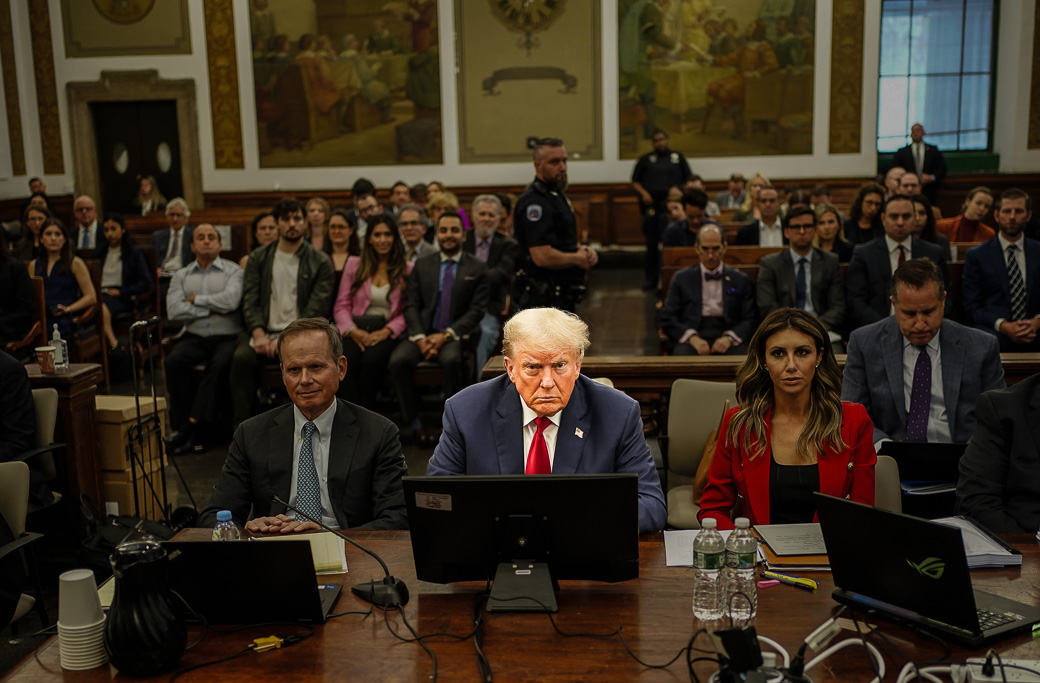 Former President Donald Trump sits in the courtroom during his fraud case in New York Supreme Court in New York, Tuesday, Oct. 3, 2023.