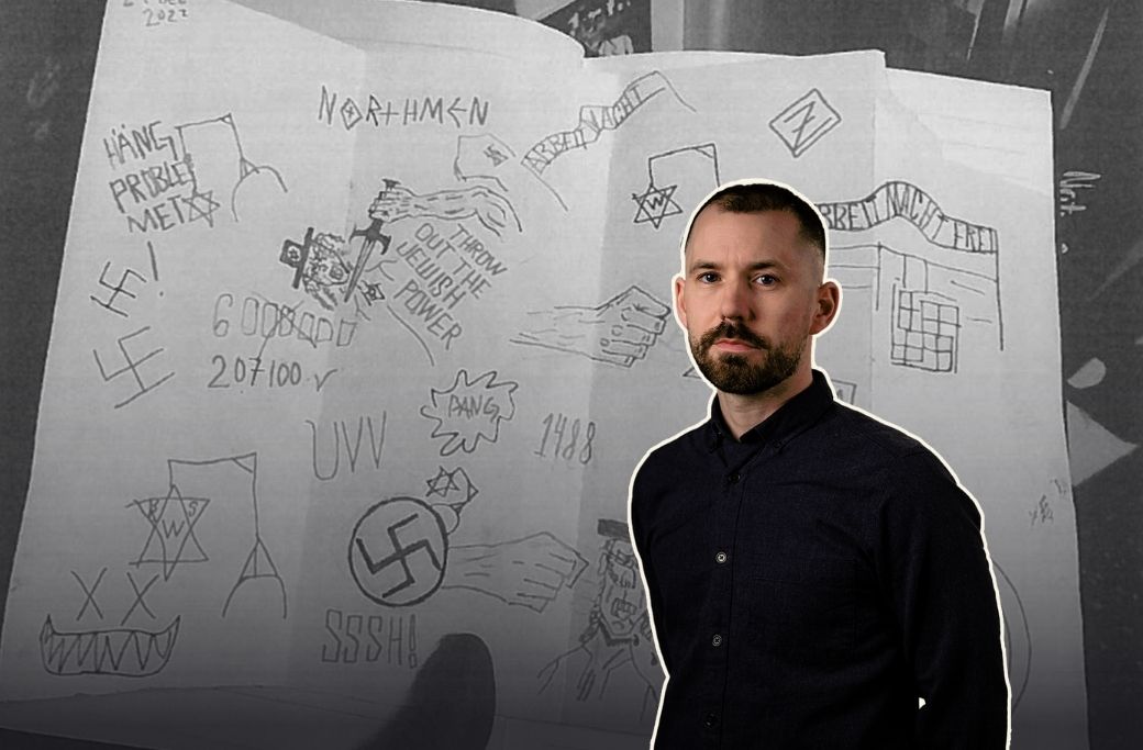 Polisen fann hos en 16-åring, som planerade ett skoldåd, nazistiska och antisemitiska, teckningar. Han dömdes 2023 av Alingsås tingsrätt för bland annat förberedelse till mord.