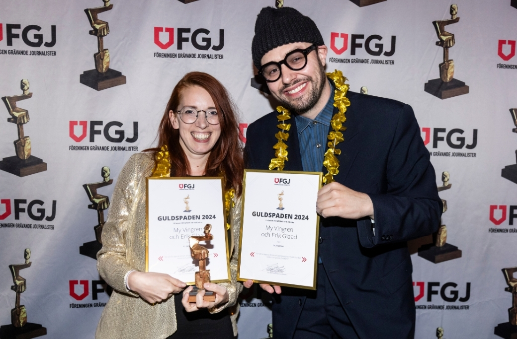My Vingren och Erik Glaad vinner Guldspade för sin granskning Jägarna.