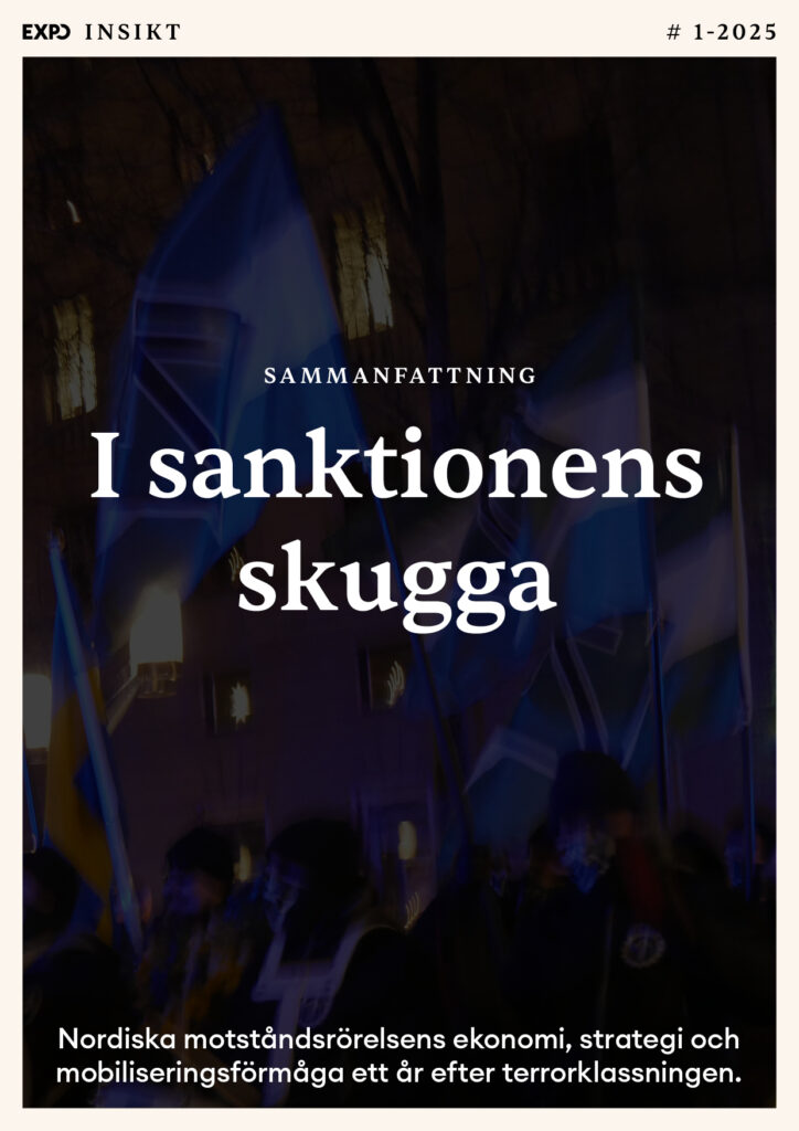 Omslag på Expos rapport I sanktionens skugga