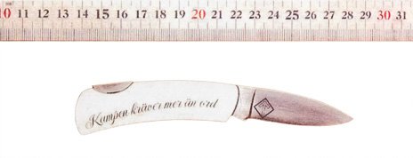  bevismaterial kniv