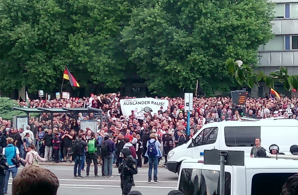 Högerextrema demonstrationer i Chemnitz.
