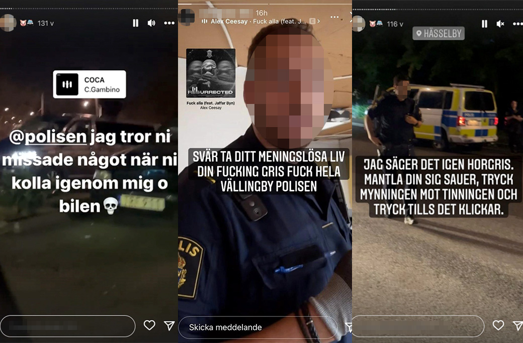 I sociala medier ger 22-åringen uttryck för en utpräglad våldsromantik och ett starkt hat mot polisen.