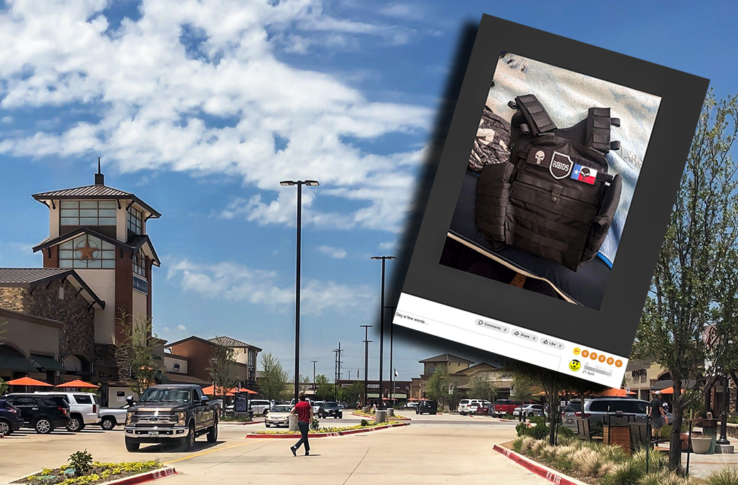 Massmördaren i Texas bar ett vit makt-märke under masskjutningen vid ett köpcentrum i staden Allen.