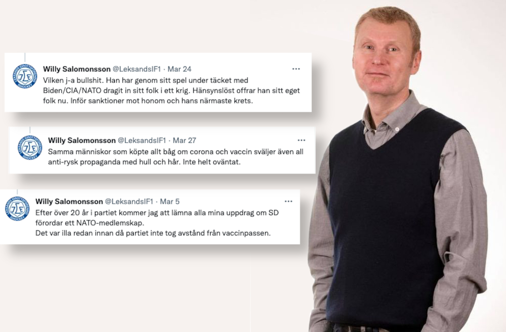Sverigedemokraten Wille Salomonsson har på sociala medier, efter Rysslands invasion, skrivit inlägg som skuldbelägger Ukraina.