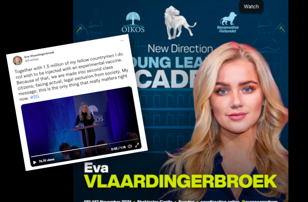 Eva Vlaardingerbroek sprid antivaccin-idéer när hon medverkade på Oikos konferens. 