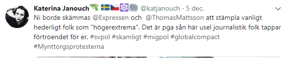 Katerina Janouch, Twitter