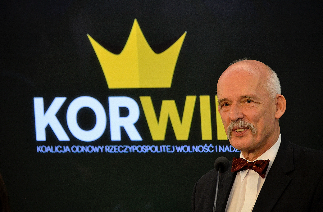 Den polske parlamentsledamoten Janusz Korwin-Mikke. Arkivbild från 2015.