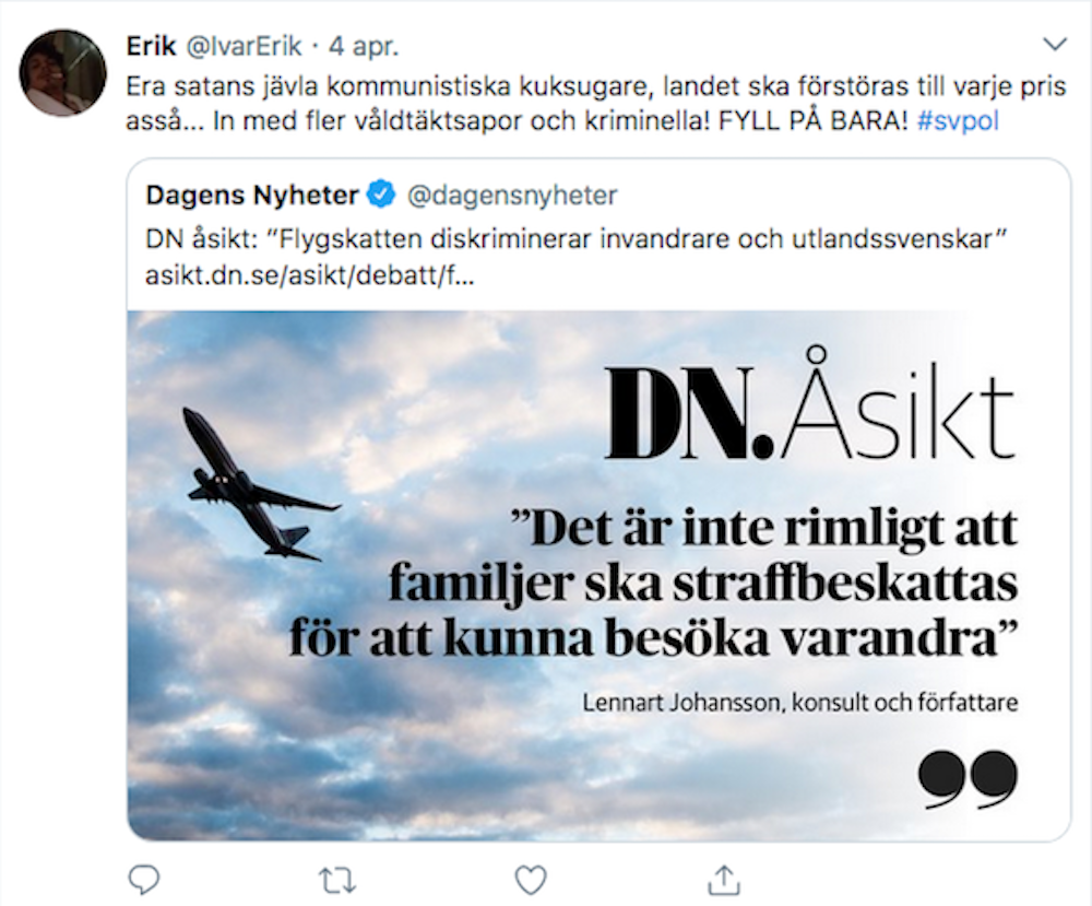 KD-politiker sprider hat på nätet